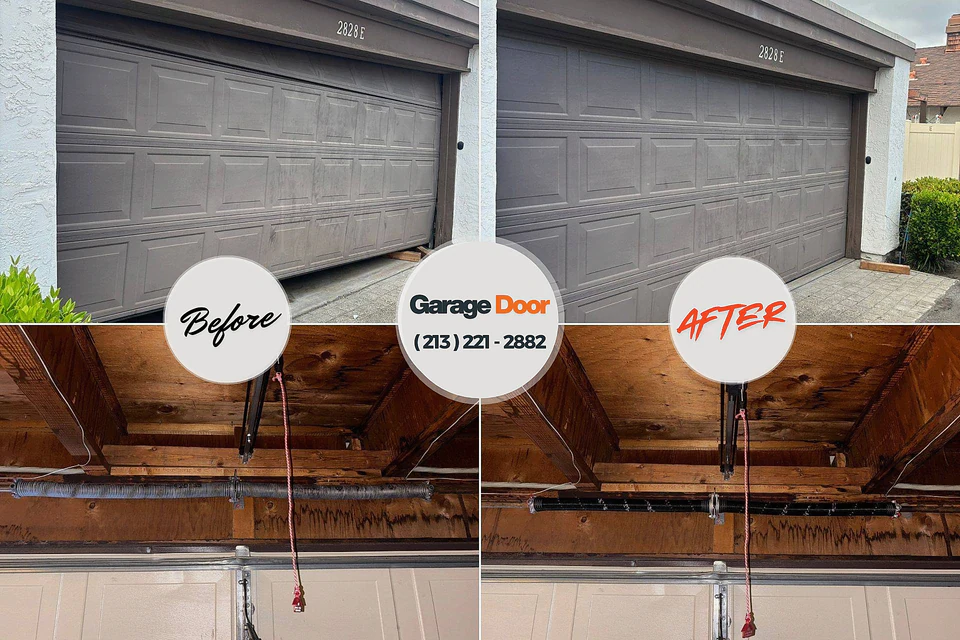 Before and after: garage door repair West Columbia, TX